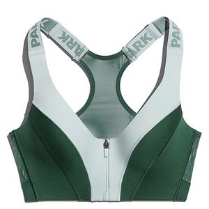 adidas x IVY PARK zip up bralet top in green tint